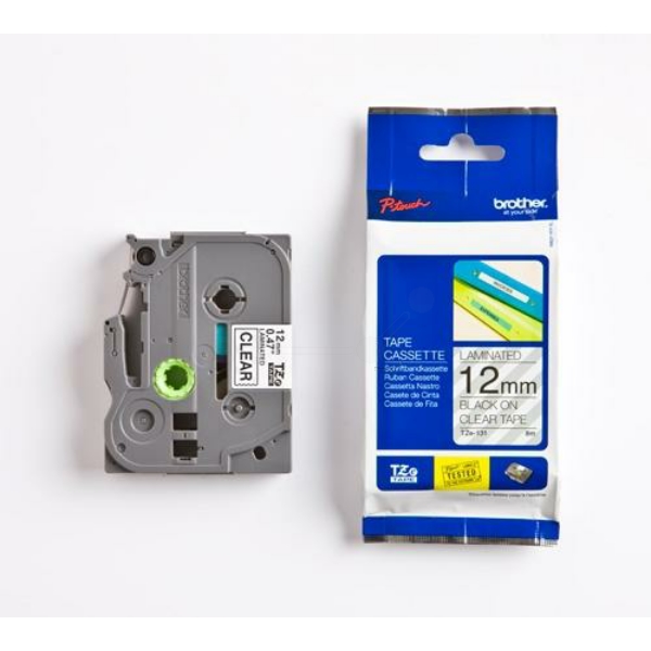 Original Schriftbandkassette Brother TZE-131 schwarz auf transparent