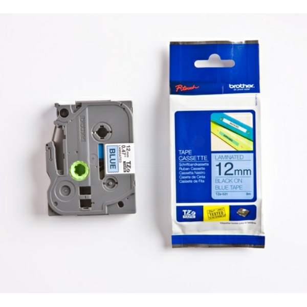 Original Schriftbandkassette Brother TZE-531 schwarz auf blau