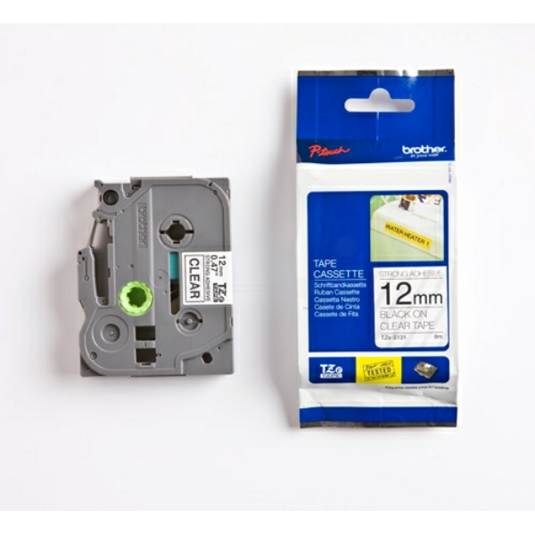 Original Schriftbandkassette Brother TZE-S131 schwarz auf transparent