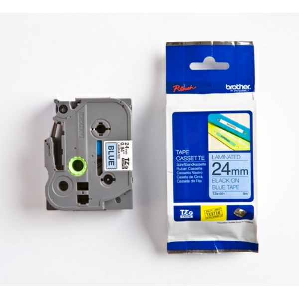 Original Schriftbandkassette Brother TZE-551 schwarz auf blau