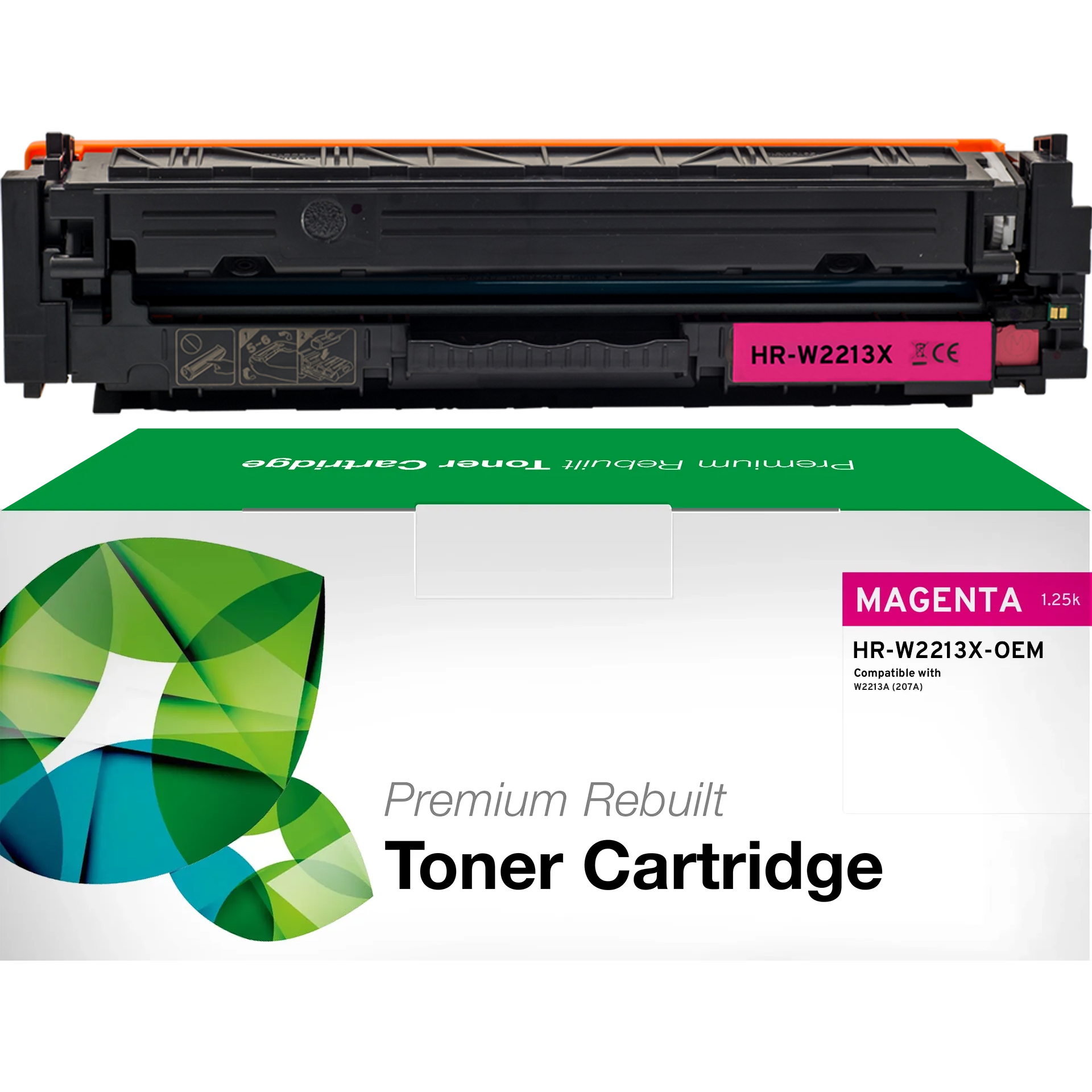 Rem. Toner HP W2213X (207X) OEM Chip magenta