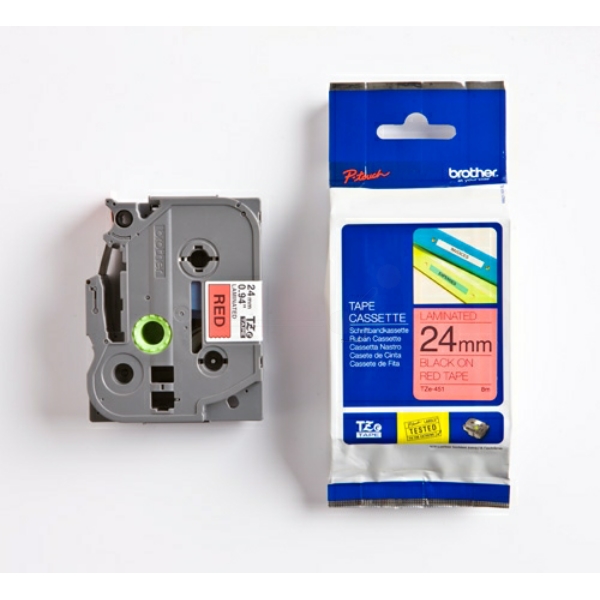 Original Schriftbandkassette Brother TZE-451 schwarz auf rot