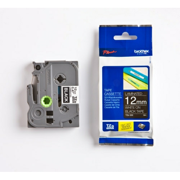 Original Schriftbandkassette Brother TZE-335 weiß auf schwarz