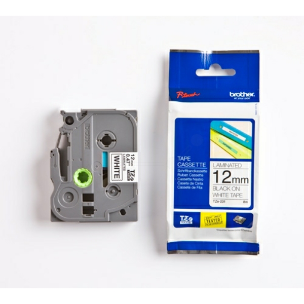 Original Schriftbandkassette Brother TZE-231S 4m schwarz auf weiß