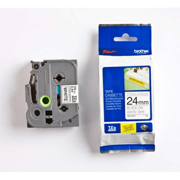 Original Schriftbandkassette Brother TZE-S251 schwarz auf weiß