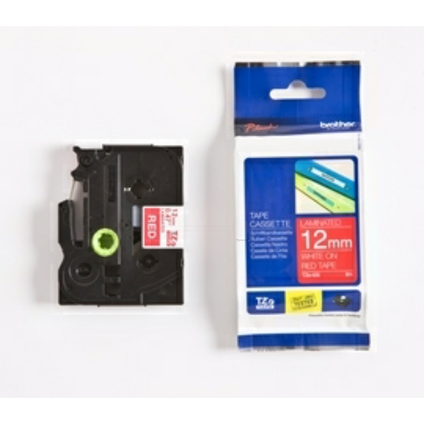 Original Schriftbandkassette Brother TZE-435 weiß auf rot