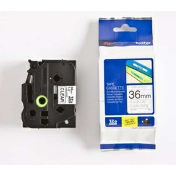 Original Schriftbandkassette Brother TZE-161 schwarz auf transparent