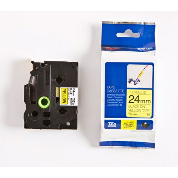 Original Schriftbandkassette Brother TZE-FX651 schwarz auf gelb