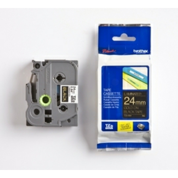 Original Schriftbandkassette Brother TZE-354 gold auf schwarz