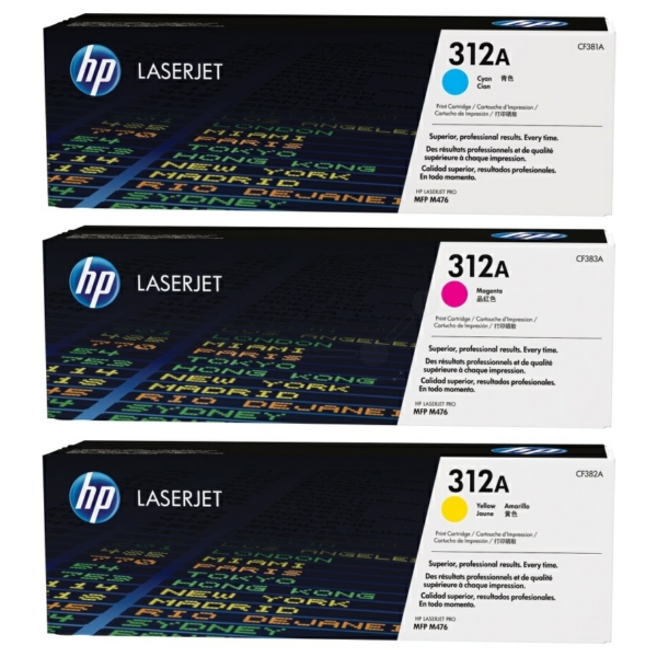 Original Toner HP CF440AM (312A) Dreierpack CMY