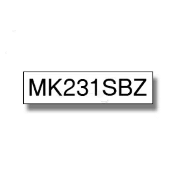 Original Schriftbandkassette Brother MK-231SBZ schwarz auf weiß (12mm x 4m)