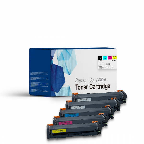 Toner, kompatibel zu HP/Canon 201X/203X/045H/054H Vorteilspack BK/BK/C/M/Y