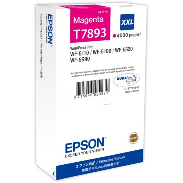 Original Tintenpatrone Epson T7893XXL magenta (C13T789340)