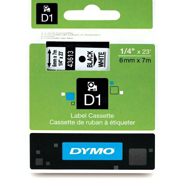 Original Etikettenrolle Dymo S0720780 schwarz auf weiß (6mm x 7m)