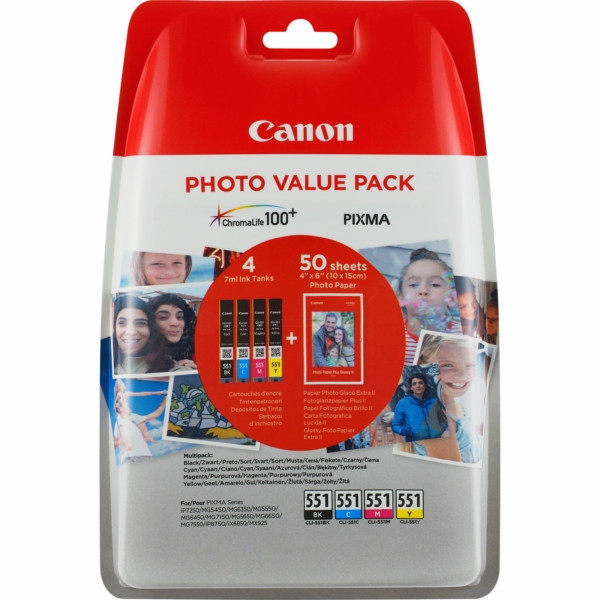 Original Tintenpatronen Canon CLI-551 multipack (6508B005)